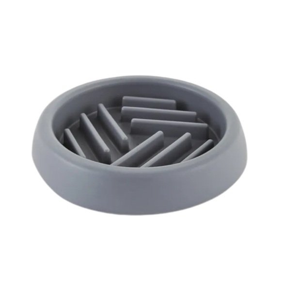 Gray Puzzle Slow-Feeder 6 fl oz Dog Bowl - Picture 3 of 4